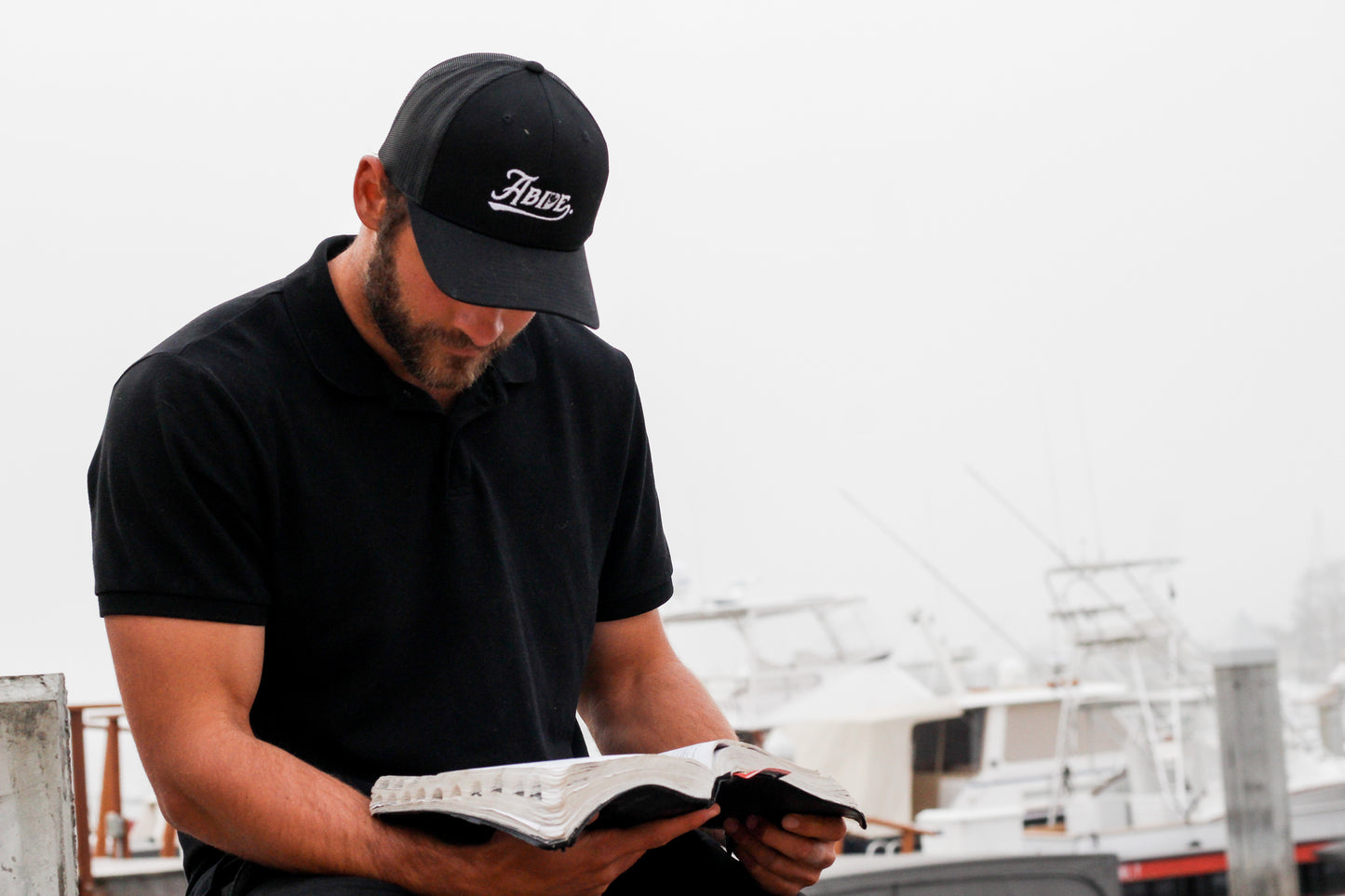 Abide. Six-Panel Retro Trucker Cap