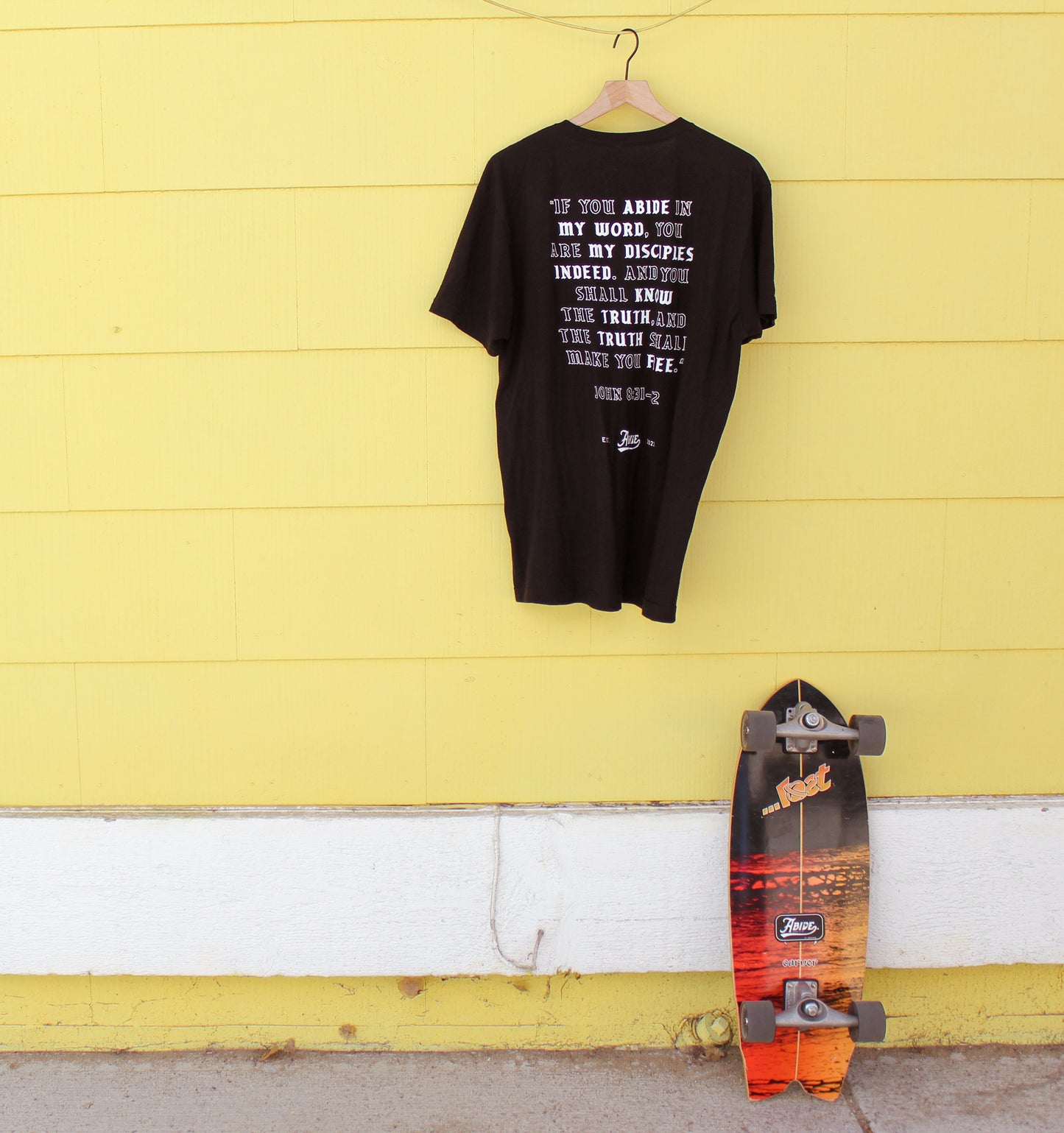 Abide. Black T-Shirt