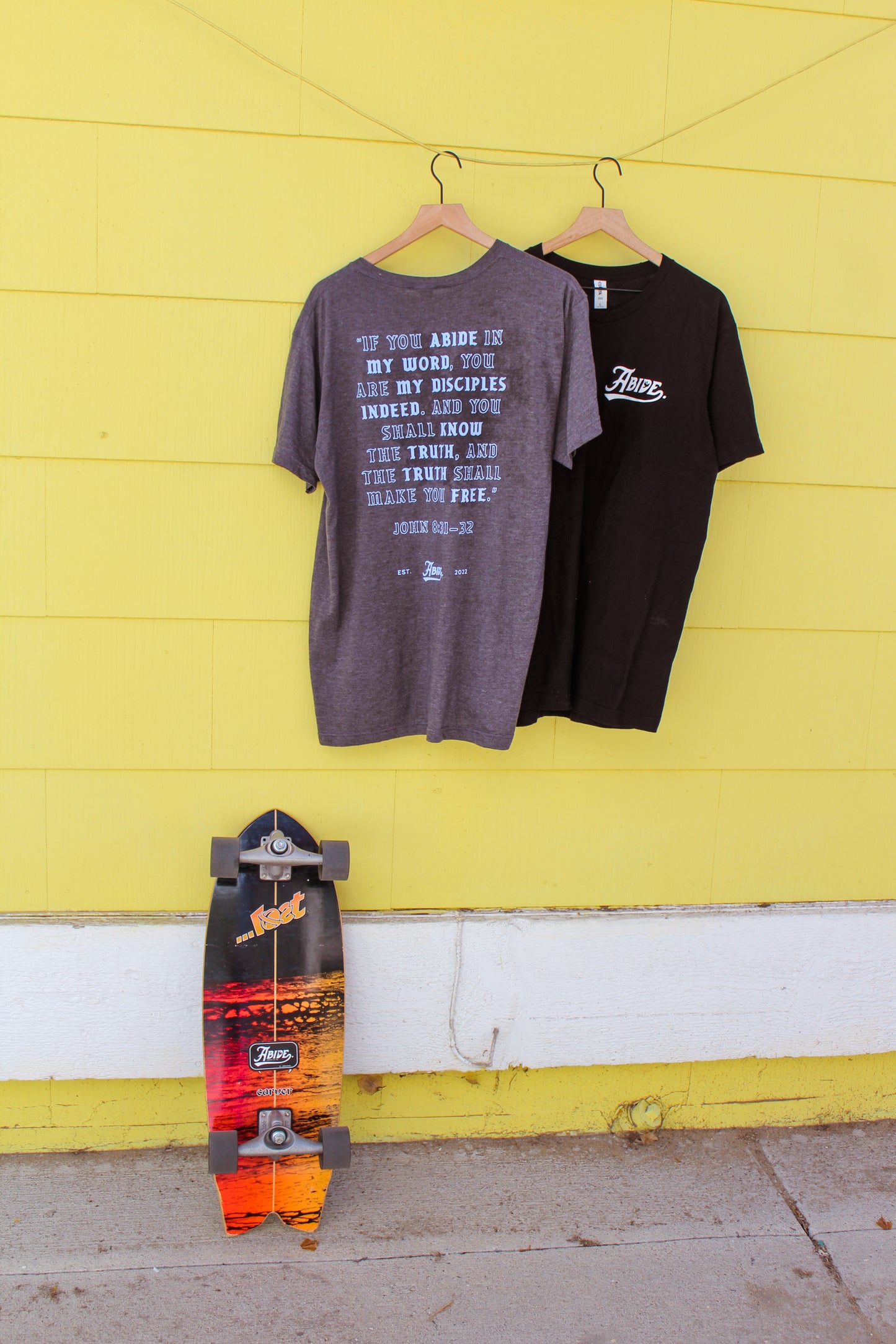 Abide. Heather Charcoal T-Shirt